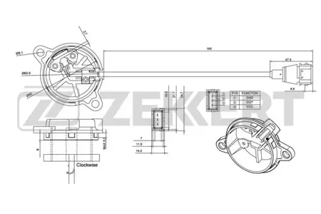 ZEKKERT SE5008 Датчик положения распредвала Volvo 850 (854) 91-, 960 I, II 90-, S90 97-