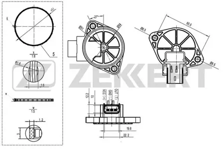 ZEKKERT SE5010 Датчик положения распредвала Dodge Caravan III, IV 95-, Chrysler Grand Voyager III 99-, Pt Cruiser 03-