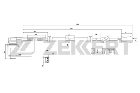 ZEKKERT SE6000 Датчик ABS передн. VW Passat V 96-, Audi A4 94-