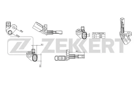 ZEKKERT SE6009 Датчик ABS задн. лев. VW Passat VI 05-, Tiguan 08-, Golf V, VI 03-, Audi A3 II 03-, Q3 11-, Skoda Octavia (1Z) 04-, Yeti (5L) 13-