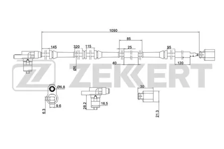 ZEKKERT SE6017 Датчик abs задн. VW Sharan 95-, Ford Galaxy 95-, Seat Alhambra 96-