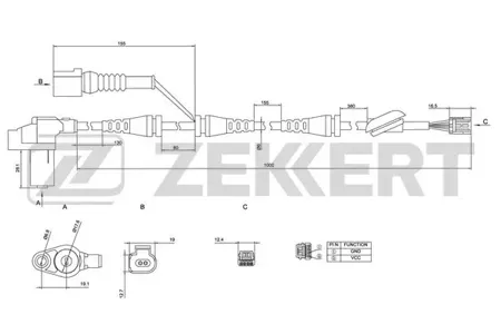 ZEKKERT SE6019 Датчик abs передн. Audi A4 II, III 00-, Seat Exeo 08-