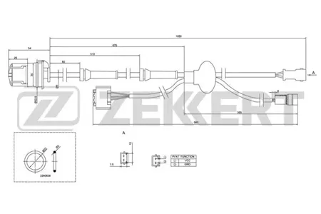 ZEKKERT SE6020 Датчик abs задн. VW Passat V 96-, Skoda Superb (3U4) 01-