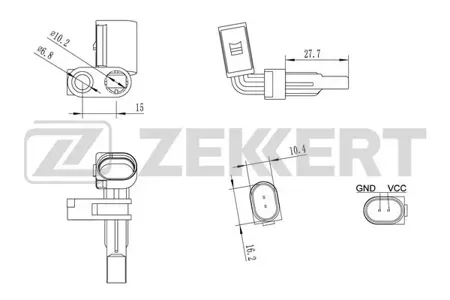 ZEKKERT SE6026 Датчик ABS задн.передн. VW Touareg 10-, Audi Q7 10-, Porsche Cayenne II 10-