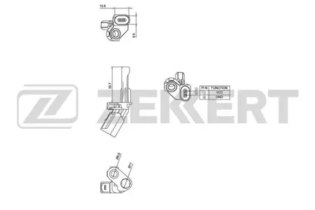 ZEKKERT SE6028 Датчик ABS задн. лев. VW Passat VI, VII 10-, Golf VI 11-, Jetta IV 10-, Tiguan 08-, Skoda Yeti (5L) 09-, Audi Q3 11-