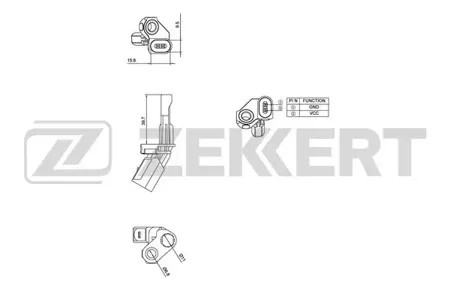 ZEKKERT SE6029 Датчик abs задн. прав. VW Passat VI, VII 10-, Golf VI 11-, Jetta IV 10-, Tiguan 08-, Skoda Yeti (5L) 09-, Audi Q3 11-