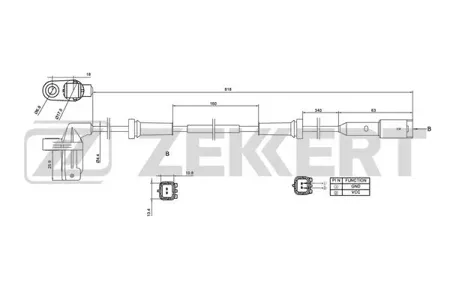 ZEKKERT SE6034 Датчик ABS передн. Peugeot 206 98-