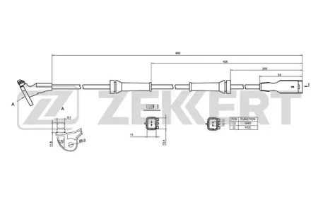 ZEKKERT SE6035 Датчик ABS передн. Peugeot 307 00-