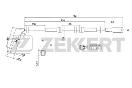 ZEKKERT SE6036 Датчик ABS задн. Peugeot 307 00-
