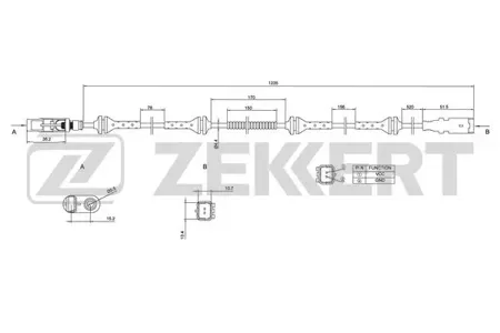 ZEKKERT SE6037 Датчик abs передн. Peugeot 508 10-, 407 04-, Citroen C5 II, III 06-, C6 05-