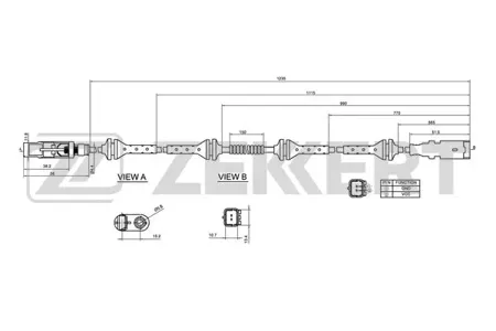 ZEKKERT SE6038 Датчик abs передн. Citroen C6 07-