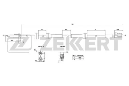ZEKKERT SE6047 Датчик abs передн. Nissan Qashqai (J10) 07-, Qashqai +2 (J10) 07-