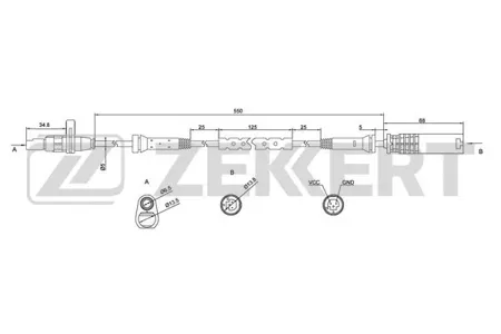 ZEKKERT SE6065 Датчик abs передн. BMW X5 (E53) 00-