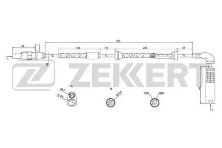 ZEKKERT SE6066 Датчик ABS задн. BMW X5 (E53) 00-