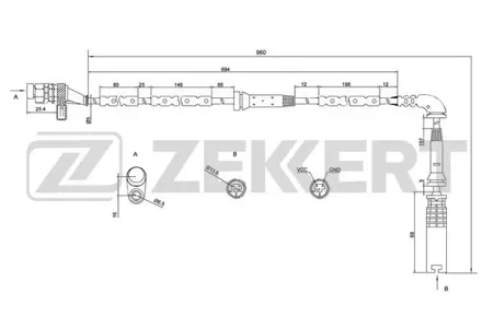 ZEKKERT SE6068 Датчик ABS передн. Land Rover Range Rover III 02-