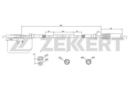 ZEKKERT SE6071 Датчик ABS передн. BMW X5 (E53) 00-