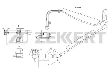ZEKKERT SE6072 Датчик ABS передн. лев. Mazda 6 02-