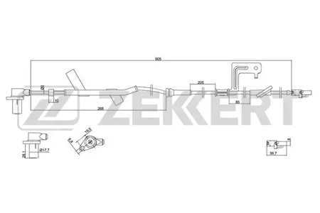 ZEKKERT SE6076 Датчик abs передн. лев. Hyundai Sonata IV 98-, XG 98-, Kia Magentis 01-