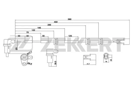 ZEKKERT SE6089 Датчик abs передн. прав. Hyundai Terracan 01-