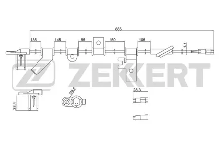 ZEKKERT SE6092 Датчик abs задн. прав. Mazda Tribute 00-