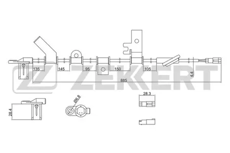 ZEKKERT SE6093 Датчик ABS задн. лев. Mazda Tribute 00-