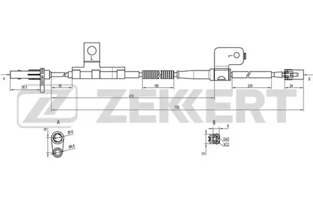 ZEKKERT SE6098 Датчик abs передн. лев. Kia Sorento 06-