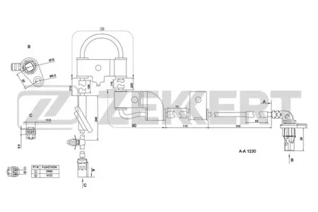 ZEKKERT SE6104 Датчик ABS задн. лев. Kia Sportage II 04-, Hyundai Tucson 04-