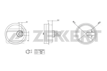 ZEKKERT SE6110 Датчик abs задн. Toyota Yaris (P90) 05-