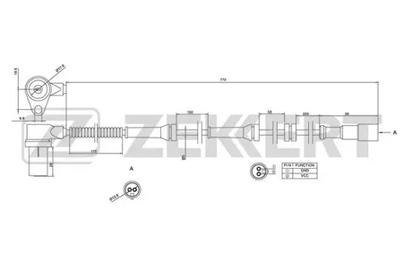 ZEKKERT SE6115 Датчик abs передн. лев. Chevrolet Lacetti (J200) 05-, Daewoo Nubira (J200) 03-