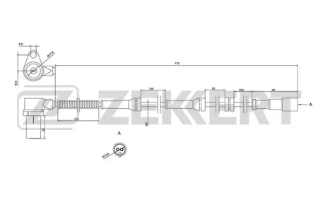 ZEKKERT SE6116 Датчик abs передн. прав. Chevrolet Lacetti (J200) 05-, Daewoo Nubira (J200) 03-