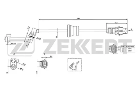 ZEKKERT SE6122 Датчик abs задн. Chevrolet Captiva (C100, C140) 06-, Opel Antara A 06-