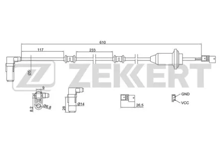 ZEKKERT SE6129 Датчик abs задн. прав. MB S-Class (215, 220) 98-