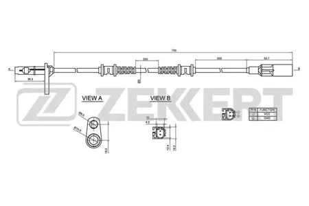 ZEKKERT SE6132 Датчик ABS передн. MB E-Class (211) 02-, CLS (219) 04-