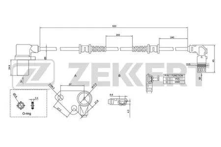 ZEKKERT SE6137 Датчик abs передн. прав. MB E-Class (210) 95-