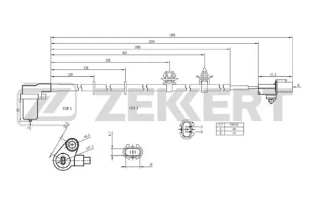 ZEKKERT SE6156 Датчик abs задн. лев. Mitsubishi Lancer VII 03-