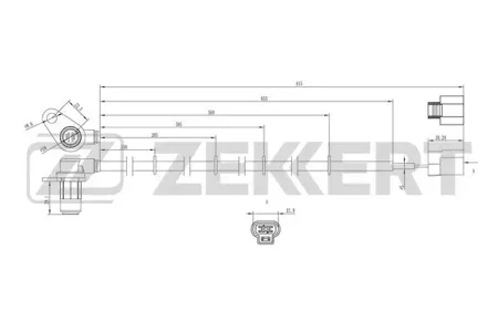 ZEKKERT SE6162 Датчик abs передн. лев. Mitsubishi Pajero II, III 00-