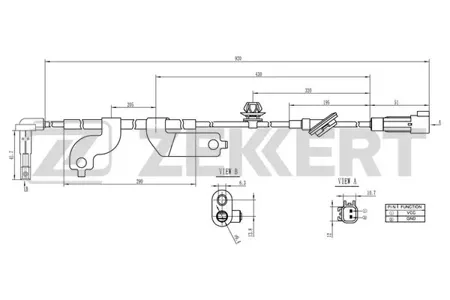 ZEKKERT SE6163 Датчик abs передн. лев. Mitsubishi Outlander II, III 06-, Lancer VIII 08-, Pajero IV 06-, ASX 10-