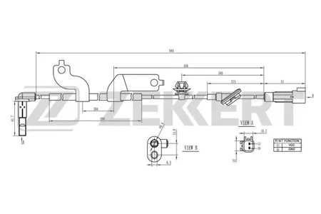 ZEKKERT SE6164 Датчик abs передн. прав. Mitsubishi Outlander II, III 06-, Lancer VIII 08-, Pajero IV 06-, ASX 10-