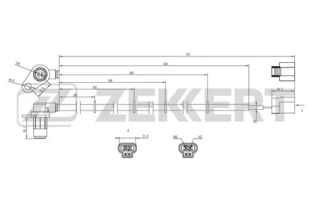 ZEKKERT SE6166 Датчик abs передн. прав. Mitsubishi Pajero IV 06-