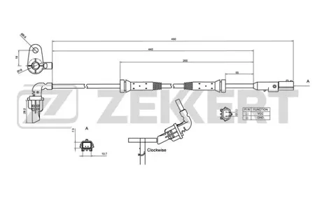ZEKKERT SE6174 Датчик abs задн. лев. Renault Logan II 13-, Sandero II 13-