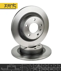 ZENTPARTS Z06168 Диск торм.задний