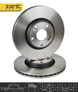 ZENTPARTS Z06171 Диск торм. пер. Renault Laguna 01>