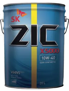 ZIC 192658 Моторное масло X5000 10W40 20л пинт.API CI-4SL, ACEA E7, Mercedes 228.3, Volvo VDS-3