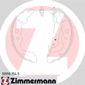 ZIMMERMANN 109901545 Колодки торм.барабанные задн. 228x42 Lada Largus 12>, Renault Logan Duster 1.4-1.61.5DCi