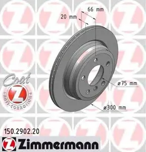 ZIMMERMANN 150290220 Диск торм.перед. 300x2066-5x120 BMW 3 330d340i xDrive316d 12>