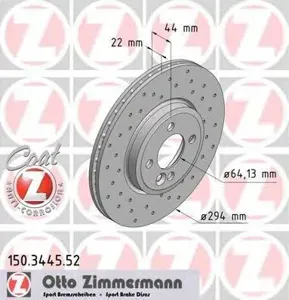 ZIMMERMANN 150344552 Диск тормозной