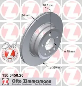 ZIMMERMANN 150345020 Диск тормозной (цена за 1 шт.)