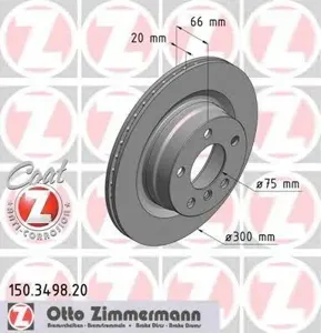 ZIMMERMANN 150349820 Диск торм.задний 300x2066-5x120 BMW F22F32 1.8-2.0D 11>