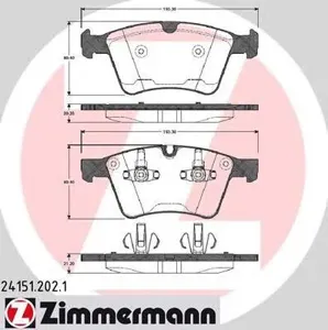 ZIMMERMANN 241512021 Колодки торм.передние 193x80x20 Mercedes X164 3.2CDi3.5CDi4.5CDi 06>