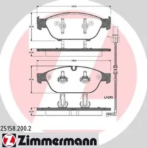 ZIMMERMANN 251582002 Колодки торм.передние 193x74x20 Audi A6A7A8 2.8FSi4.2FSi3.0TDi 09>